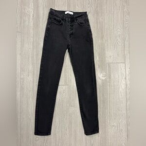 Kancan High Waisted Button Fly Black Skinny Jegging Jeans Size 1 Style KC71138K